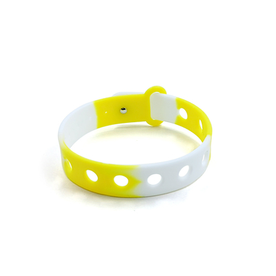Customized Multi Color Silicone Wristband For Kids With Holes For Charms By Moulding