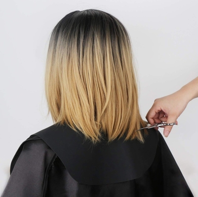 Custom Logo Barber Black Silicone Shawl for Hair Cutting and Dyeing at Salon Supplies