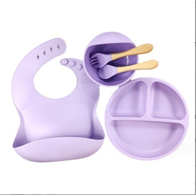 Silicone Baby Feeding Set Bpa Free Dinnerware Type with Bowl Bottle Spoon and Bib
