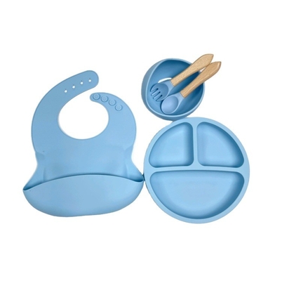 Silicone Baby Feeding Set Bpa Free Dinnerware Type with Bowl Bottle Spoon and Bib
