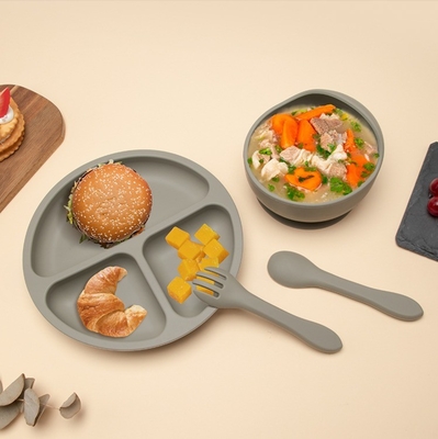Food Grade Silicone Baby Plate Set Top Seller Newborn Gift Set with None Design Style