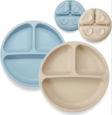 Food Grade Silicone Baby Kids Placemat Divided Baby Suction Plates for Toddler Eating