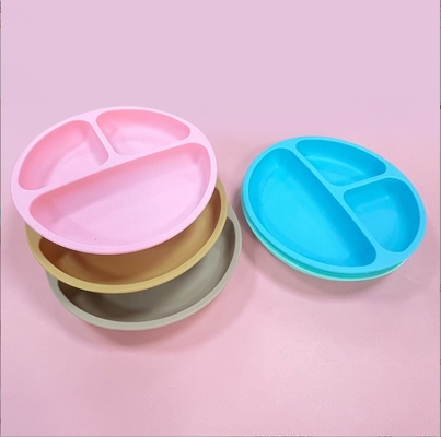 Baby Tableware BPA Free Light Soft Silicone Plate with Suction Design Style None