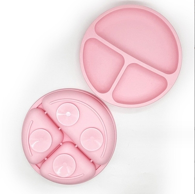 Baby Tableware BPA Free Light Soft Silicone Plate with Suction Design Style None