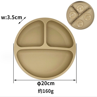 Baby Tableware BPA Free Light Soft Silicone Plate with Suction Design Style None