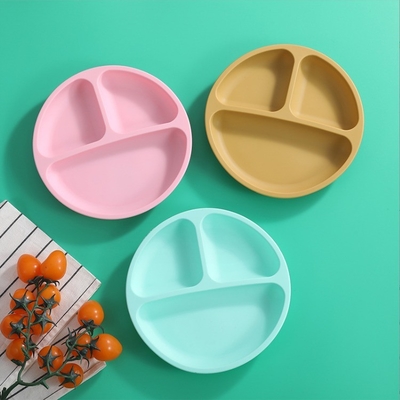 Food Grade Silicone Plate None Design Style Dinnerware Type Plate for Toddler and Kids