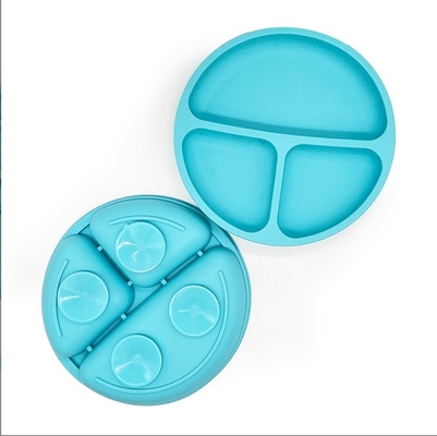 BPA Free Silicone Non-Slip Baby Dinner Plate with Suction Cup and Food Grade Material