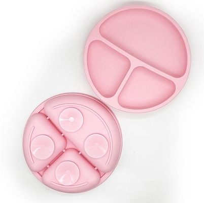 BPA Free Silicone Non-Slip Baby Dinner Plate with Suction Cup and Food Grade Material