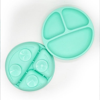 BPA Free Silicone Non-Slip Baby Dinner Plate with Suction Cup and Food Grade Material