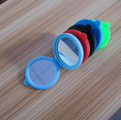 Custom Logo Double Side Silicone Glass Pocket Mirror for Modern Style Makeup Gift