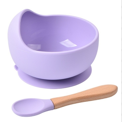 2-Pack Silicone Baby Feeding Set Suction Bowl and Spoon Dinnerware Supplies for Kids