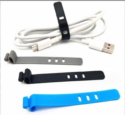 Colorful Silicone Strap Cable Holder Organizer for Moulding Food Grade USB Cables