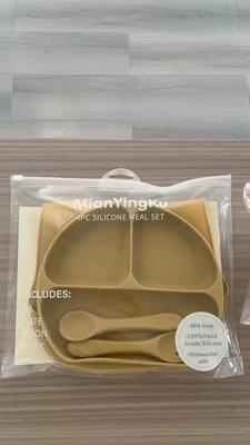Silicone Feeding Set Top Seller Baby Supplies Baby Dish Plates Set Newborn Set Gift