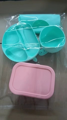 Silicone Baby Feeding Set 5pcs Best Waterproof Safety Easy Clean Bowl with Spoon Bib