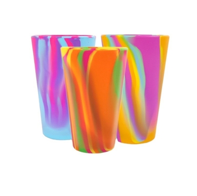 Food Grade Silicone 480ml Tie Dye Silicone Tumblers Cups for Drinking Water and Coffee