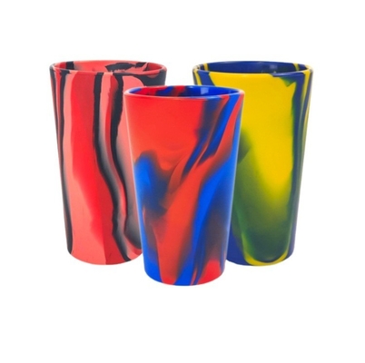 Food Grade Silicone 480ml Tie Dye Silicone Tumblers Cups for Drinking Water and Coffee