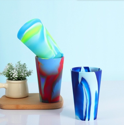 None Design Style Silicone Drinking Cups 16 Ounce Unbreakable Pint Glass for Traveling