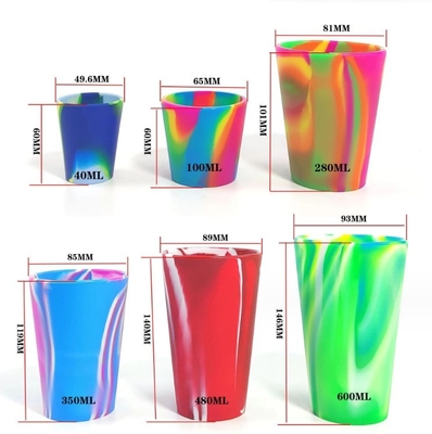 Easy to Clean 40ml-600ml Silicone Wine Glass Custom Logo Silicone Beer Mug Coffee Mug