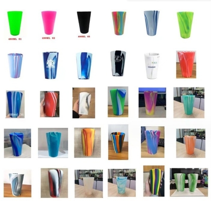 Food Grade Silicone Cup Collapsible Unbreakable Drinking Cup for Travel Mixed Color