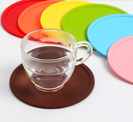 Custom Round Silicone Drink Coaster None Design Style for Dining Table