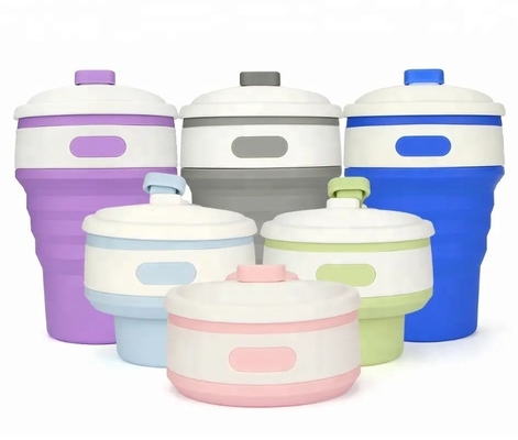Silicone Folding Water Cup for Outdoor Sports Portable Travel Coffee Collapsible Cup