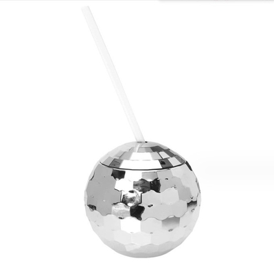 600ml Unique Disco Ball Cups Electroplated Flash Spherical Double Wall Plastic Cups