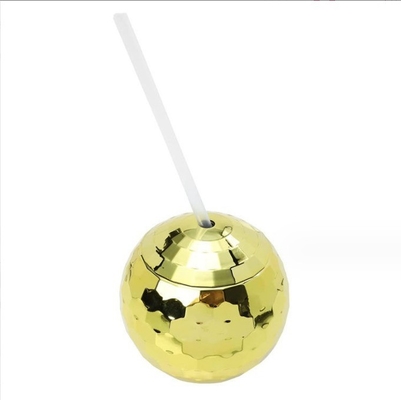 600ml Unique Disco Ball Cups Electroplated Flash Spherical Double Wall Plastic Cups