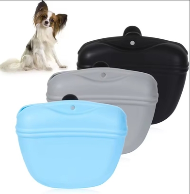 Cutting Service Silicone Portable Dog Treat Bag with Magnetic Closure and Waist Clip Pouch