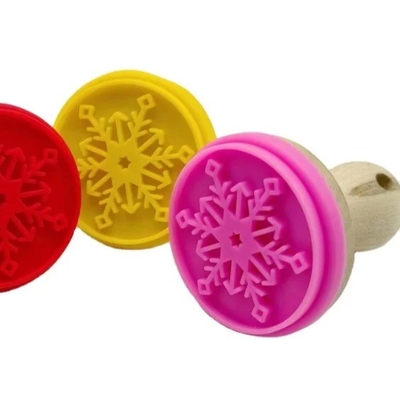 Christmas Baking Decor Tools Food Grade Silicone Wood Cookie Stamps And Biscuit Cutter