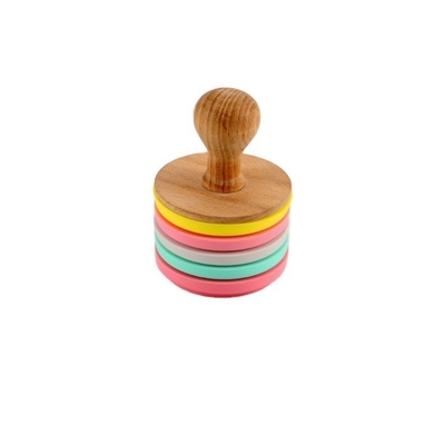 Sustainable Customized Silicone Stamp Food Grade Cookie Stamps with Wooden Handle