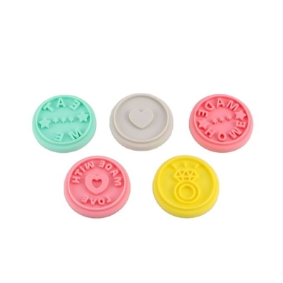 Sustainable Customized Silicone Stamp Food Grade Cookie Stamps with Wooden Handle