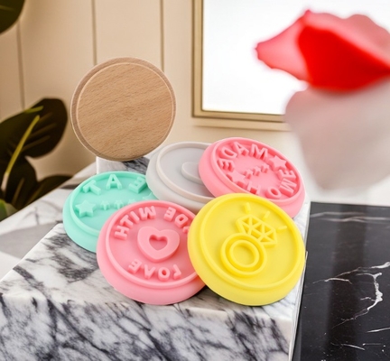 Sustainable Customized Silicone Stamp Food Grade Cookie Stamps with Wooden Handle