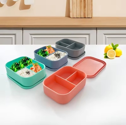 Reusable BPA FREE Silicone Bento Lunch Box for School Children Food Storage Container
