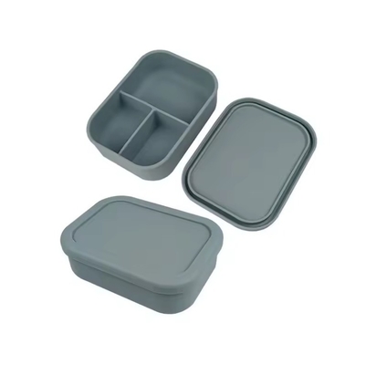 Reusable BPA FREE Silicone Bento Lunch Box for School Children Food Storage Container