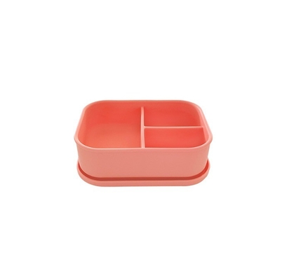 Food Container and Kitchen Storage for Adults 3 Compartments Silicone Bento Lunch Box