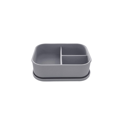 Food Container and Kitchen Storage for Adults 3 Compartments Silicone Bento Lunch Box