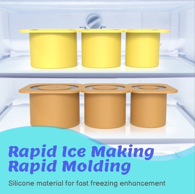 Ice Cream Tools 2024 Silicone Cylinder Ice Mold with Lid and Bin for Freezer Ice Cube Tray