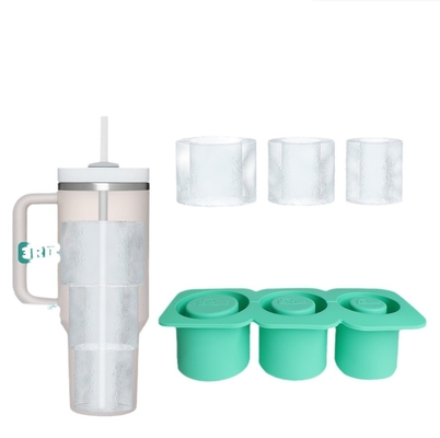 Ice Cream Tools 2024 Silicone Cylinder Ice Mold with Lid and Bin for Freezer Ice Cube Tray