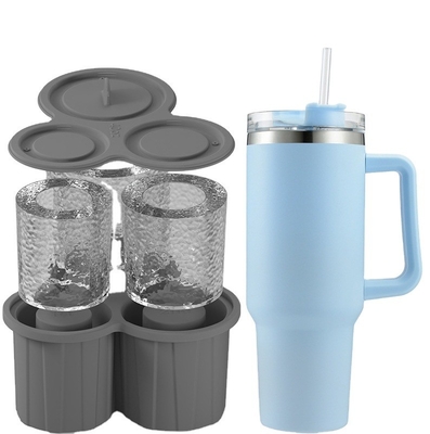 3 Pcs Silicone Cylinder Ice Mold for Tumbler Cup and Easy-To-Release Silicone Ice Cube Tray